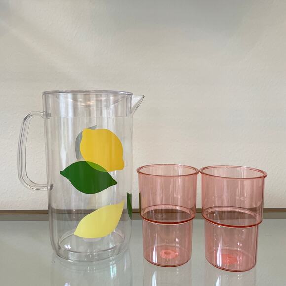 Kate Spade New York Nesting Pitcher Set with Water Pitcher & 2 Reusable Cups NEW - Picture 3 of 16